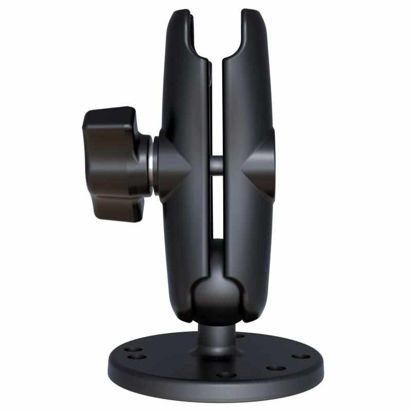 RAM Double Socket Clamp Arm w Round Base (RAM-B-103U) - Modest Mounts