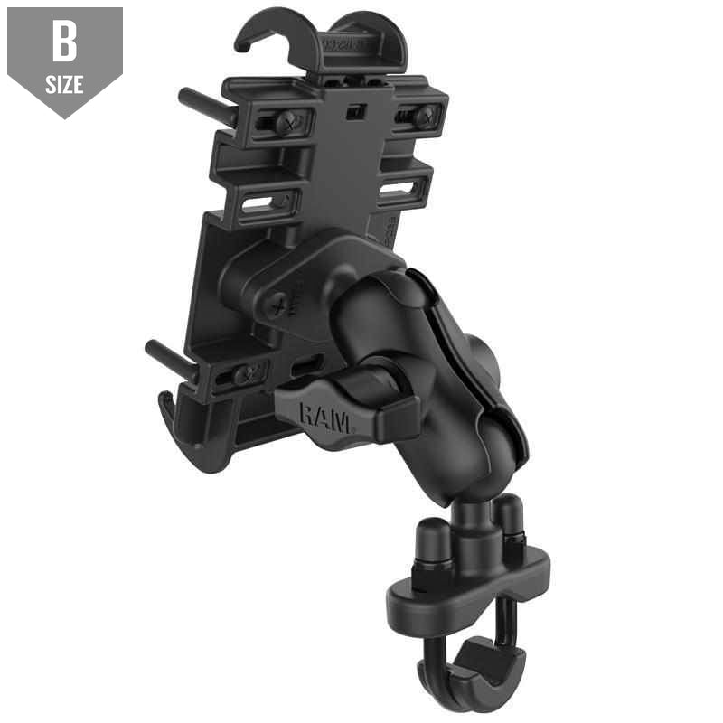 RAM Quick-Grip™ Phone Mount w Handlebar U-Bolt Base (RAM-B-149Z-A-PD3) - Modest Mounts