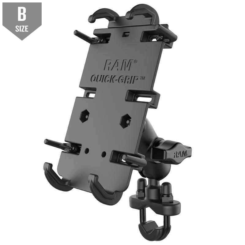 RAM Quick-Grip™ XL Phone Mount w Handlebar U-Bolt (RAM-B-149Z-A-PD4) - Modest Mounts