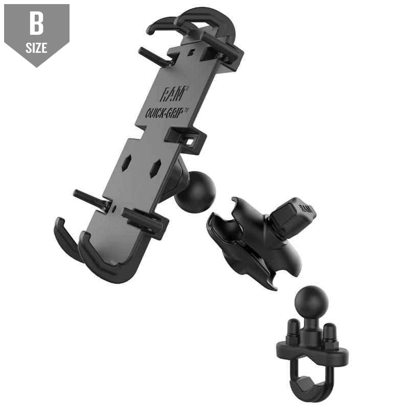 RAM Quick-Grip™ XL Phone Mount w Handlebar U-Bolt (RAM-B-149Z-A-PD4) - Modest Mounts