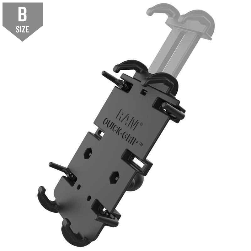 RAM Quick-Grip™ XL Phone Mount w Handlebar U-Bolt (RAM-B-149Z-A-PD4) - Modest Mounts