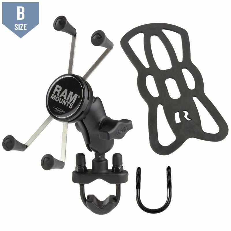 RAM Short Handlebar U-Bolt w UN10 X-Grip (RAM-B-149Z-A-UN10U) - Modest Mounts