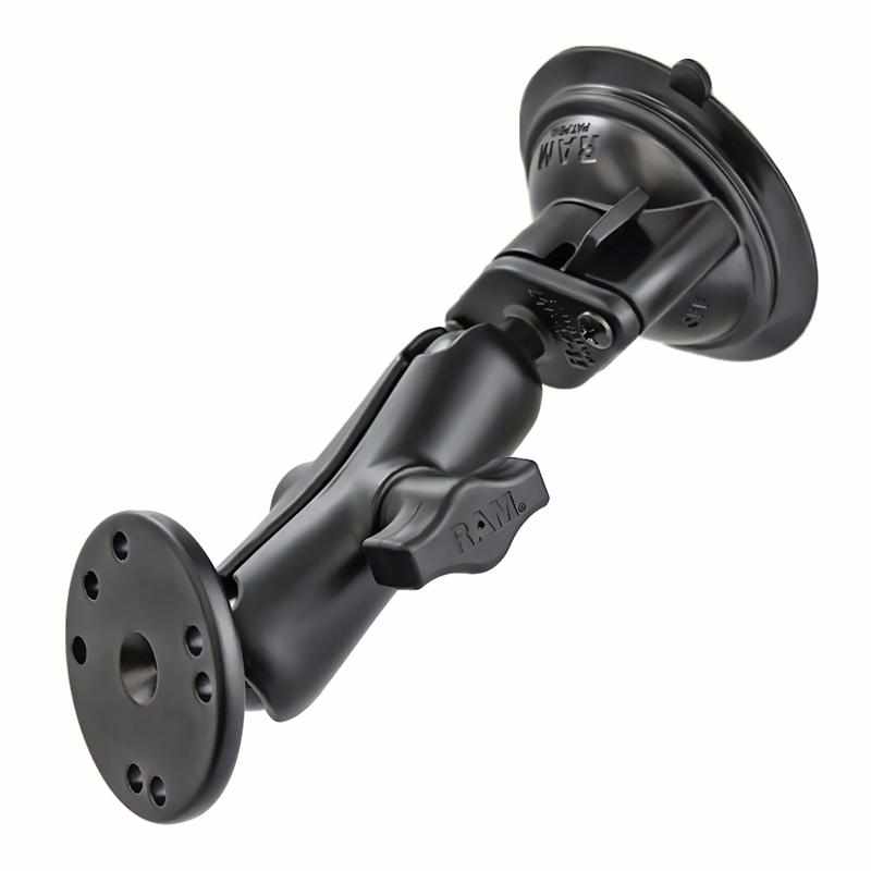 RAM Suction Cup Mount w Arm & Round Adapter (RAM-B-166-202U) - Modest Mounts