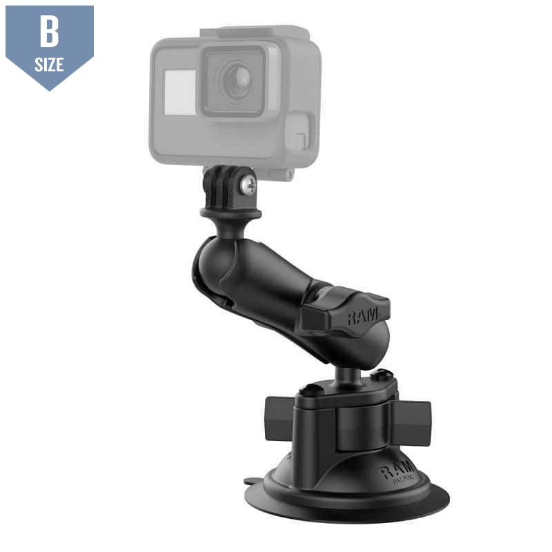 RAM Suction Cup Mount w GoPro Adapter (RAM-B-166-GOP1U) - Modest Mounts