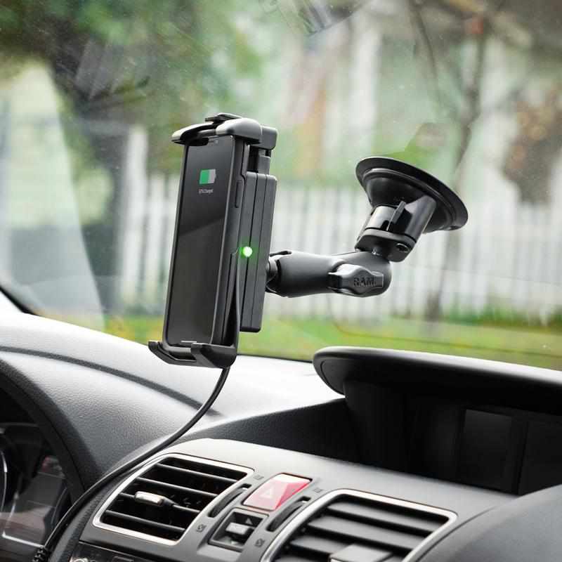 RAM Quick-Grip™ Wireless Charging Suction Cup Mount (RAM-B-166-UN14W) - Modest Mounts