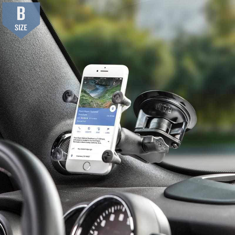 RAM Twist-Lock Suction Mount w X-Grip Phone Holder (RAM-B-166-UN7U) - Modest Mounts