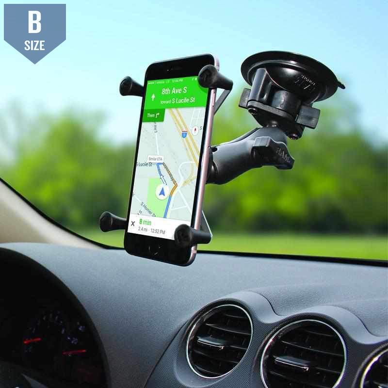 RAM Twist-Lock Suction Mount w X-Grip Phone Holder (RAM-B-166-UN7U) - Modest Mounts