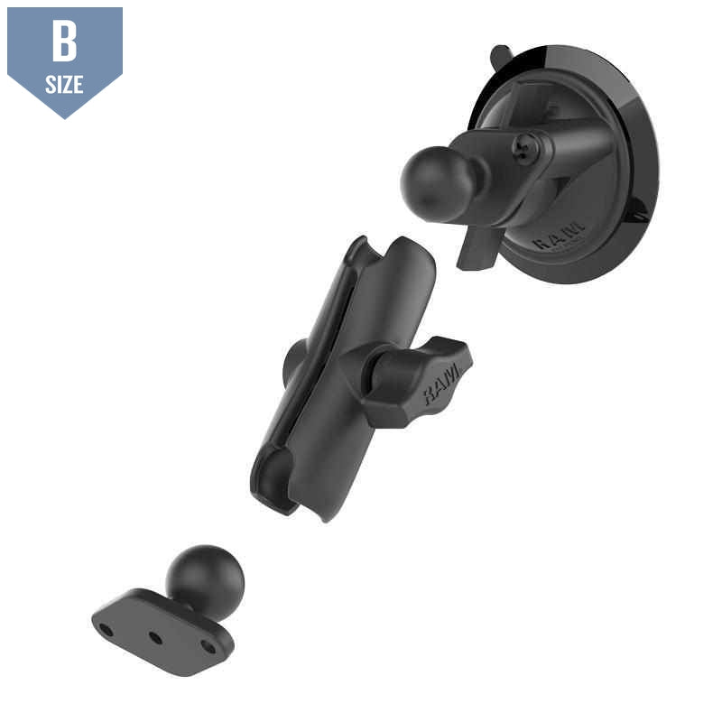 RAM Suction Cup Mount w Arm & Diamond Adapter (RAM-B-166U) - Modest Mounts
