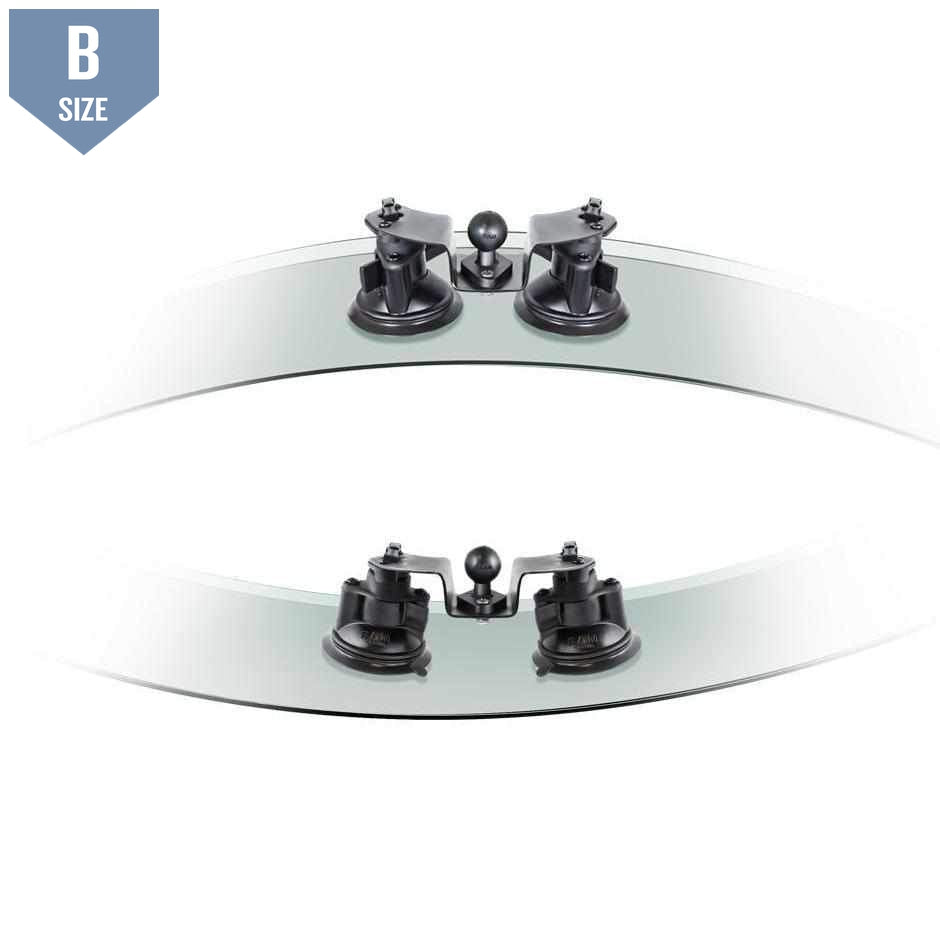 RAM Dual Pivot Suction Cup Base w 1" Ball (RAM-B-189B-PIV1U) - Modest Mounts