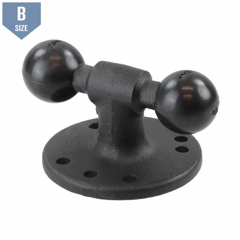 RAM 1" Double Ball Adapter w Round Base (RAM-B-217U) - Modest Mounts