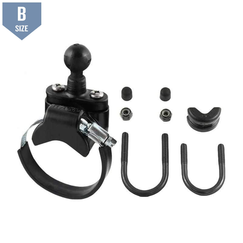 RAM Alum Strap & U-Bolt Rail Base w 1" Ball (RAM-B-231Z-2U) - Modest Mounts