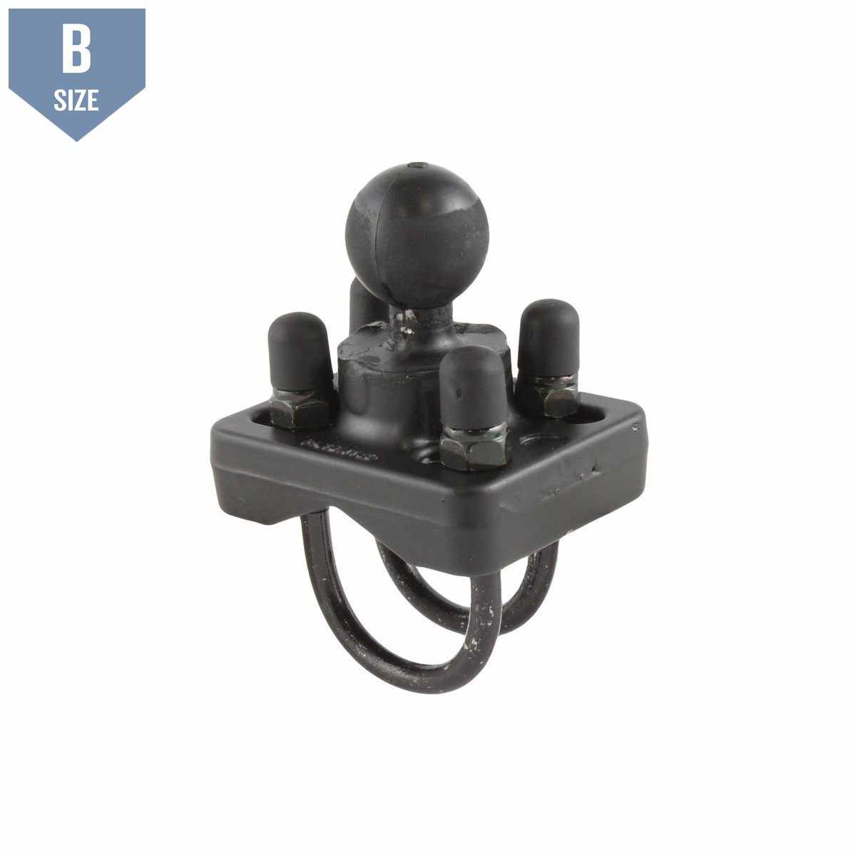 RAM Double U-Bolt Base w 1&quot; B Ball for 1&quot; - 1.25&quot; Rails (RAM-B-235U) - Modest Mounts
