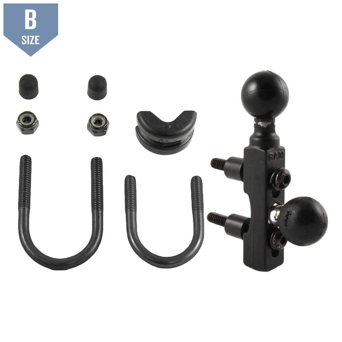 RAM Motorcycle Combo Base with Double 1" Ball (RAM-B-309-8U) - Modest Mounts