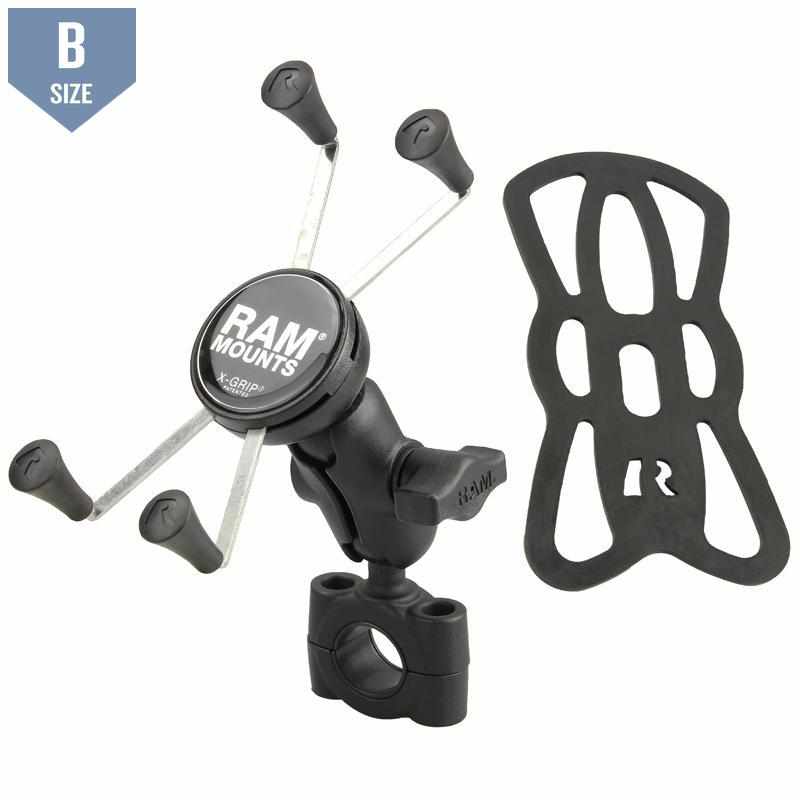 RAM 3/4" - 1" Handlebar Mount UN10 X-Grip (RAM-B-408-75-1-A-UN10) - Modest Mounts