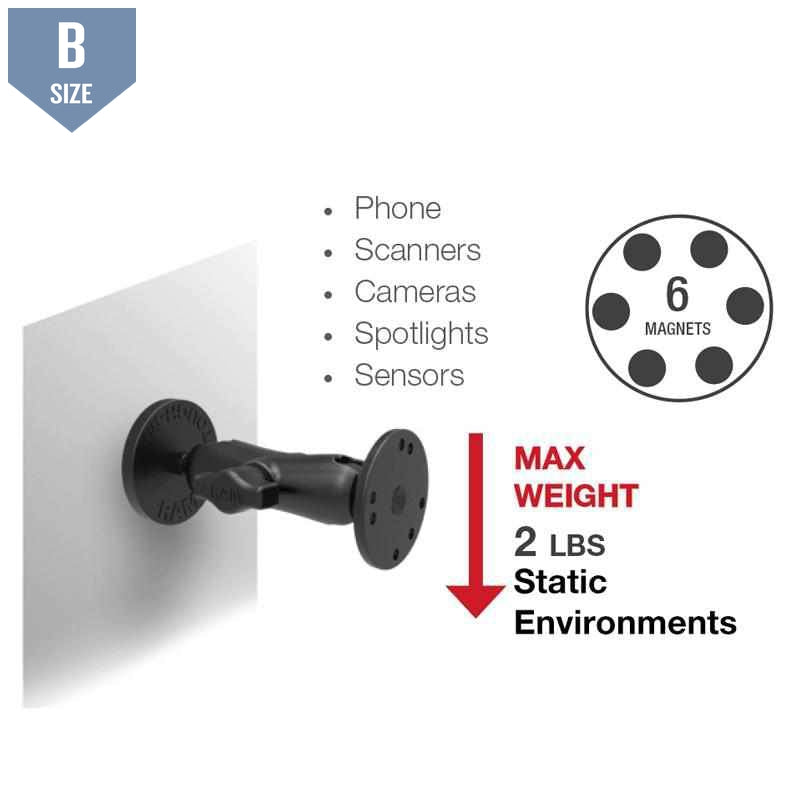 RAM Tough-Mag 66MM Diameter Ball Base B-Size (RAM-B-MAG66U) - Modest Mounts