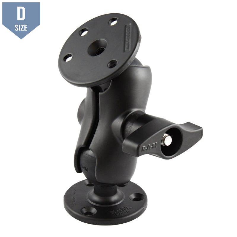 RAM Short Arm Two Round Bases D Size (RAM-D-101U-C) - Modest Mounts