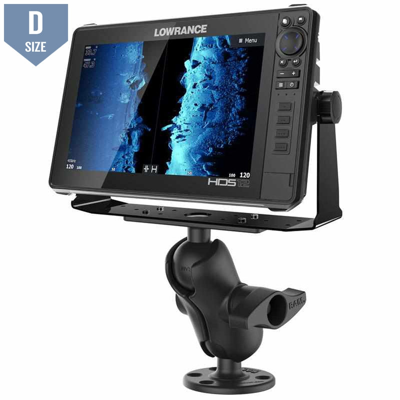 RAM Short D Ball Mount for 9 - 12" Fishfinders (RAM-D-115-C) - Modest Mounts