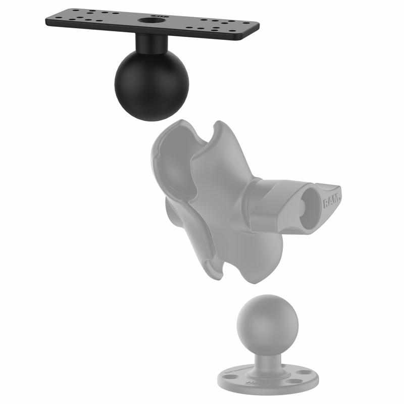 RAM 6.25" x 2" Marine Electronics Base with 2.25" Ball (RAM-D-115BU) - Modest Mounts