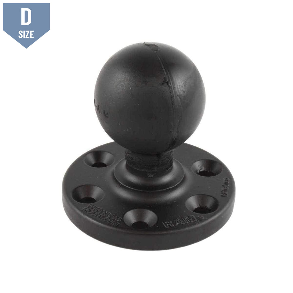 RAM Round Plate with 6-Hole Pattern &amp; 2.25" D Ball (RAM-D-202U-SYM1) - Modest Mounts