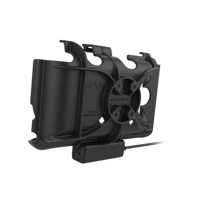 RAM® Powered Cradle for Tab Active3 &amp; Active2 with Hardwire Charger (RAM-HOL-SAM60P-V7B1U) - Modest Mounts