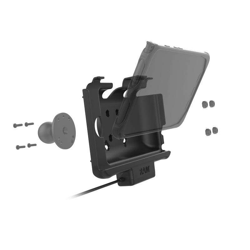 RAM® Powered Cradle for Tab Active3 &amp; Active2 with Hardwire Charger (RAM-HOL-SAM60P-V7B1U) - Modest Mounts
