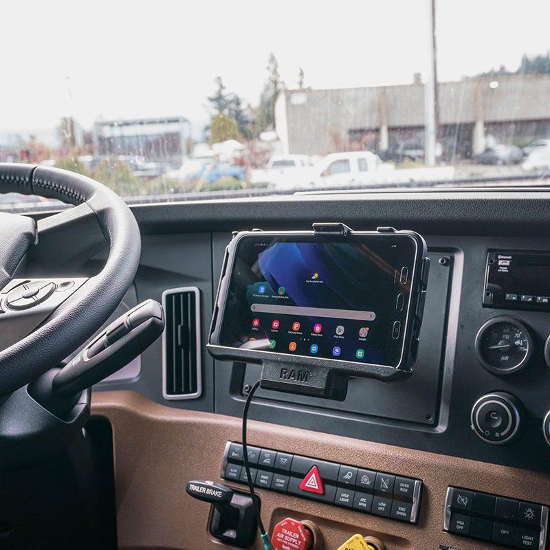 RAM® Powered Cradle for Tab Active3 & Active2 with Hardwire Charger (RAM-HOL-SAM60P-V7B1U) - Modest Mounts