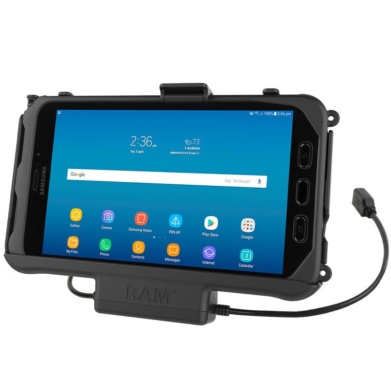RAM EZ-Roll'r Powered Cradle Samsung Tab Active3 &amp; Active2 (RAM-HOL-SAM60PDU) - Modest Mounts