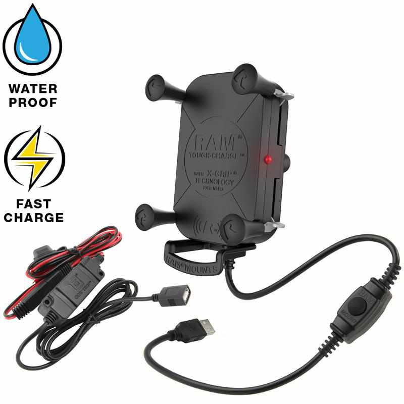 RAM Tough-Charge Waterproof Wireless Charging Holder w Charger (RAM-HOL-UN12WB-V7M) - Modest Mounts