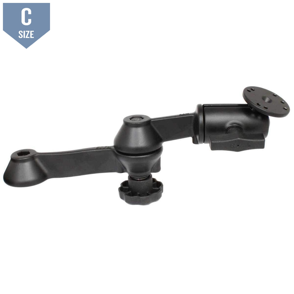 RAM 12" Double Swing Arm w Round Plate (RAM-VB-110-1U) - Modest Mounts