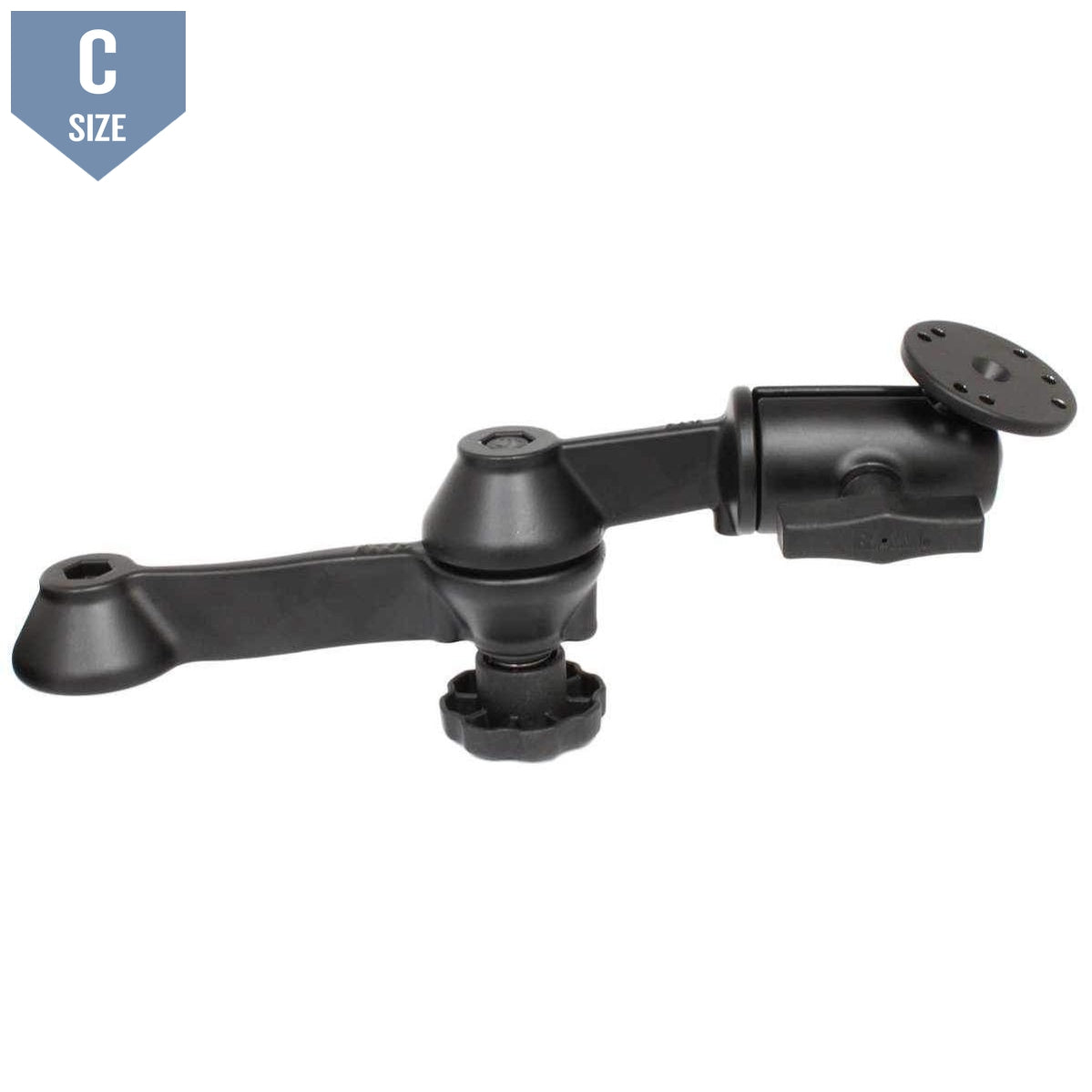 RAM 12" Double Swing Arm w Round Plate (RAM-VB-110-1U) - Modest Mounts