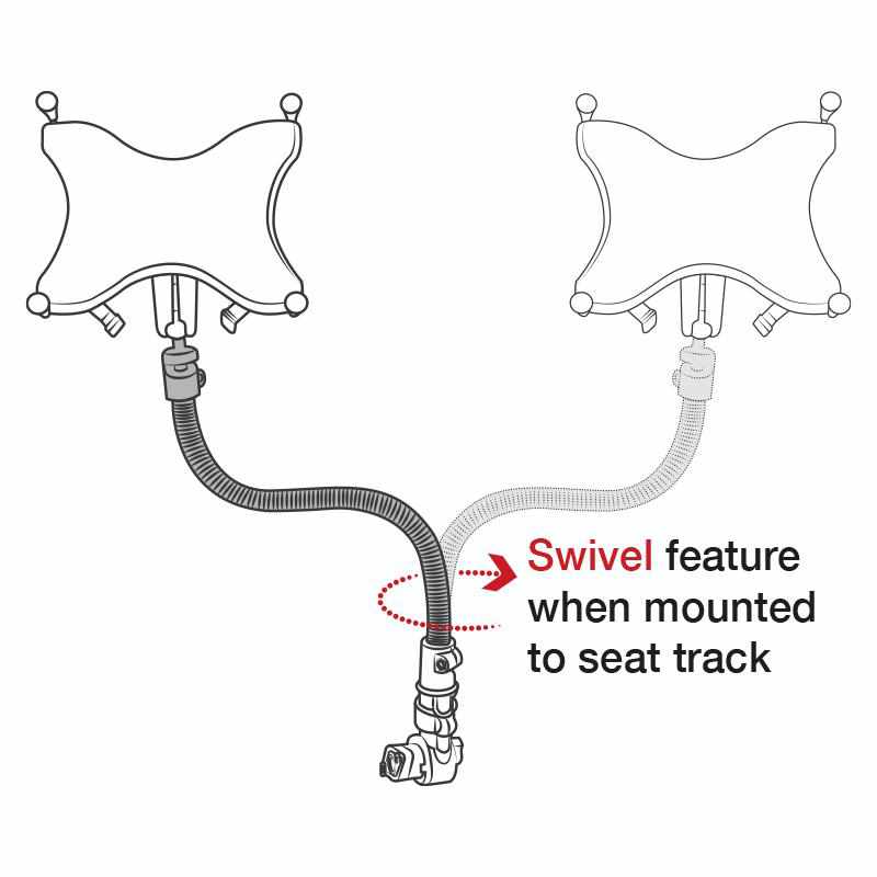 RAM UN9 Tablet Mount for Wheelchair Armrests w Swivel (RAP-AAPR-WCT-114P-18-UN9U) - Modest Mounts