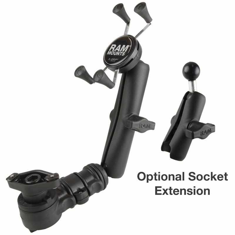 RAM UN7 Phone Mount for Wheelchair Armrests w Swivel (RAP-AAPR-WCT-419-UN7) - Modest Mounts