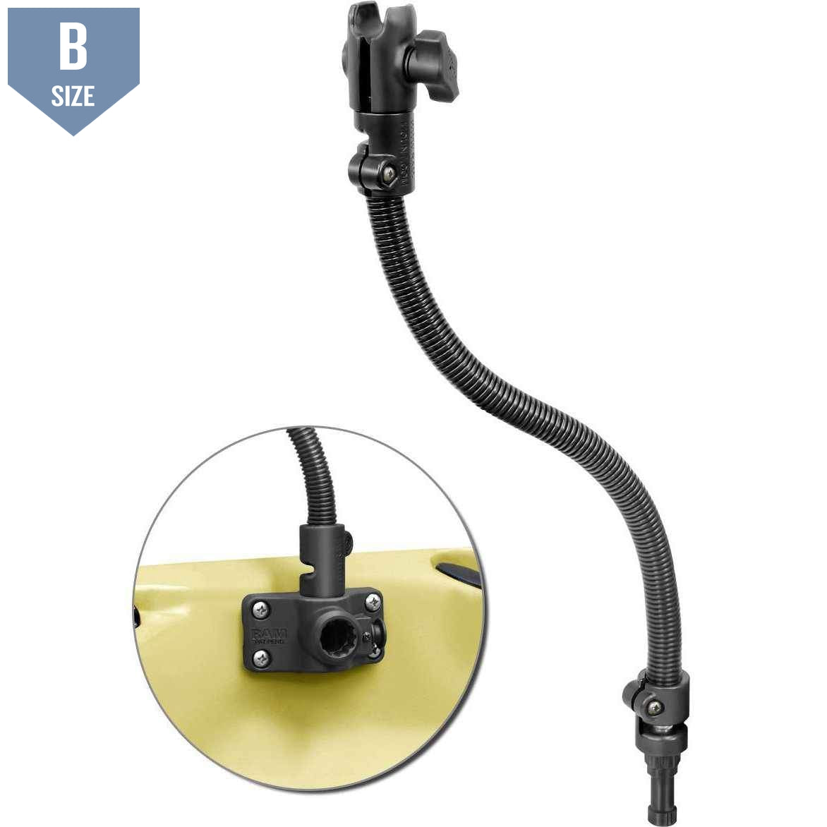 RAM 18&quot; Flex-Rod™ Kayak Mount Arm (RAP-B-200-1-114P-18U) - Modest Mounts
