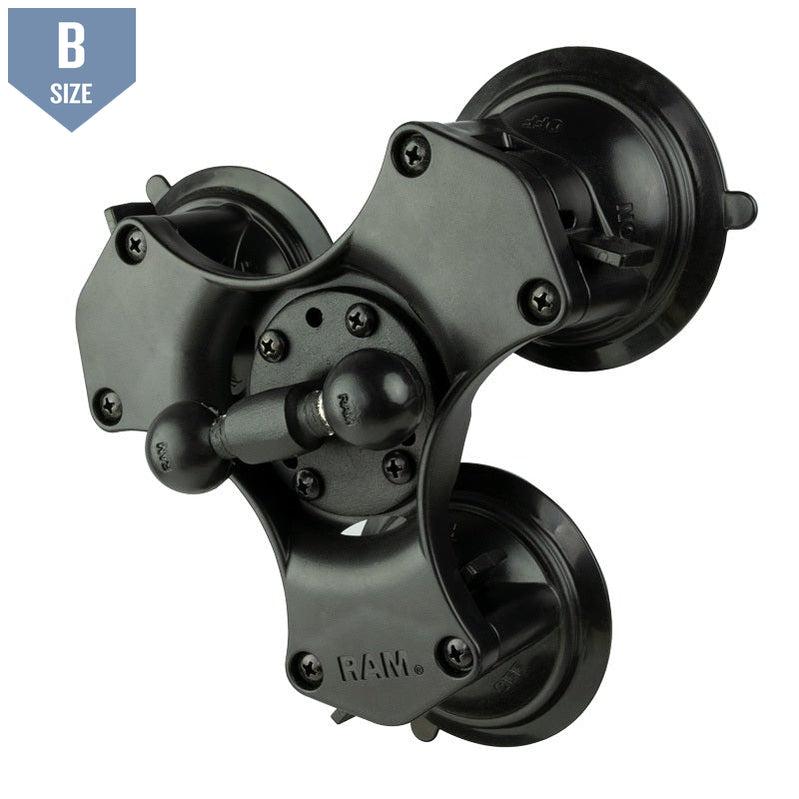 RAM Triple Suction Cup Double Ball Base (RAP-B-217-365-224-1U) - Modest Mounts
