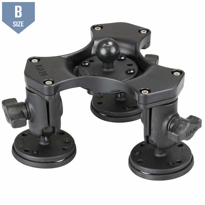 RAM Triple Ball and Socket Magnetic Base with Ball (RAP-B-365-1-339U) - Modest Mounts
