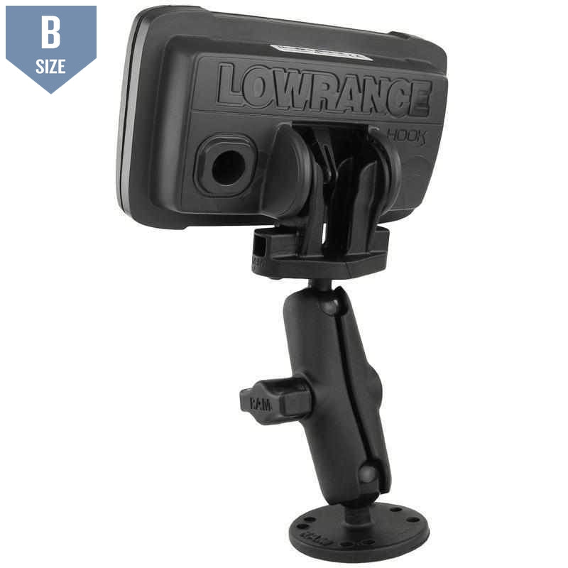 RAM 1" Mount for Lowrance Hook2-4 & 5 (RAM-B-101-LO12) - Modest Mounts