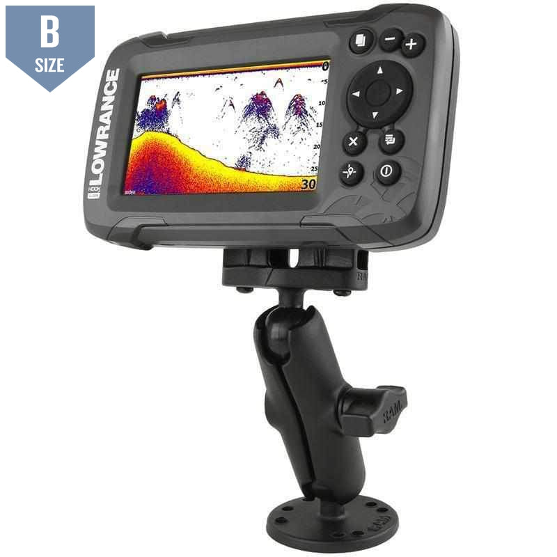 RAM 1" Mount for Lowrance Hook2-4 & 5 (RAM-B-101-LO12) - Modest Mounts