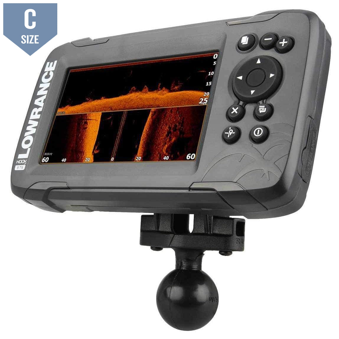 RAM 1.5&quot; Ball Adapter for Lowrance Hook2-4 &amp; 5 (RAM-202-LO12) - Modest Mounts
