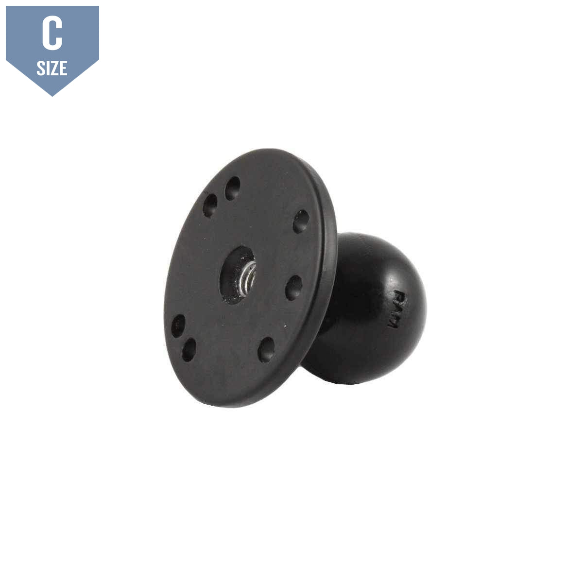 RAM 2.5&quot; Round Base w Female Threaded Hole &amp; 1.5&quot; Ball (RAM-202CNSU) - Modest Mounts