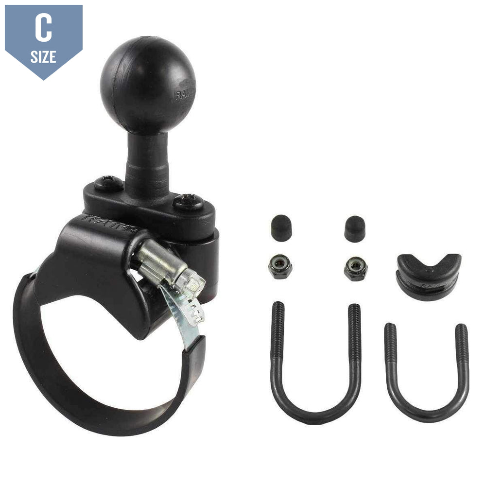 RAM Alum Strap &amp; U-Bolt Rail Base w 1.5" Ball (RAM-231Z-2U) - Modest Mounts