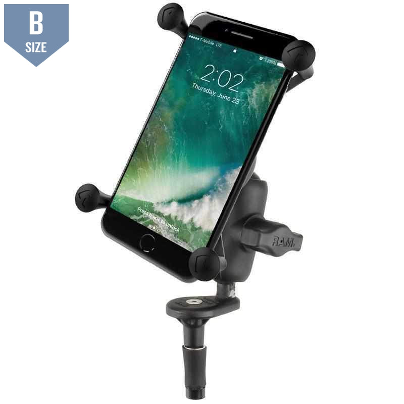 RAM Fork Stem Mount w Large X-Grip Phone Cradle (RAM-B-176-A-UN10U) - Modest Mounts