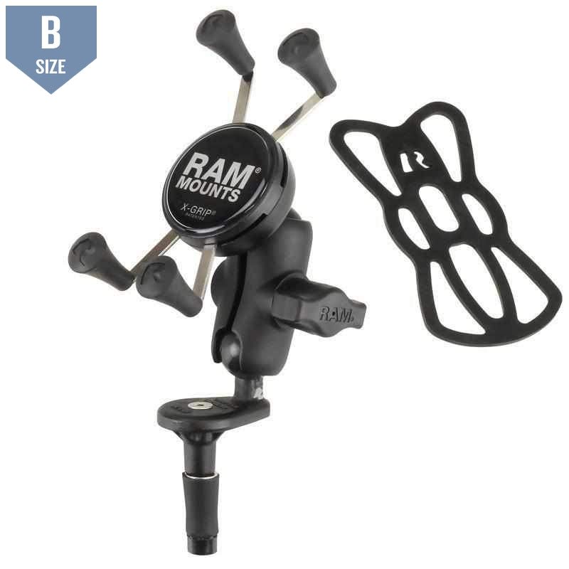 RAM Fork Stem Mount w X-Grip Phone Cradle (RAM-B-176-A-UN7) - Modest Mounts