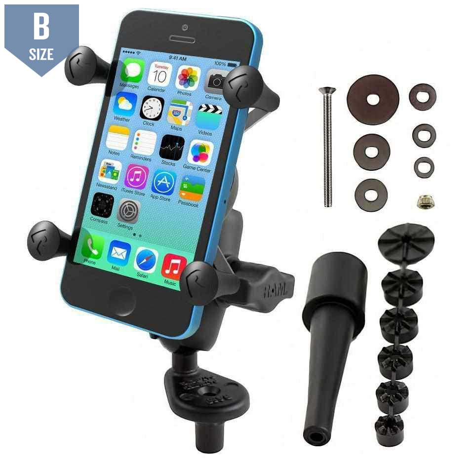 RAM Fork Stem Mount w X-Grip Phone Cradle (RAM-B-176-A-UN7) - Modest Mounts