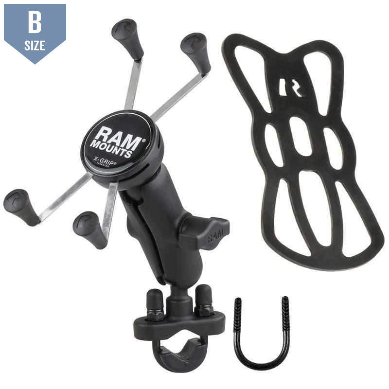 RAM Handlebar Mount w U-Bolt & Large X-Grip (RAM-B-149Z-UN10U) - Modest Mounts