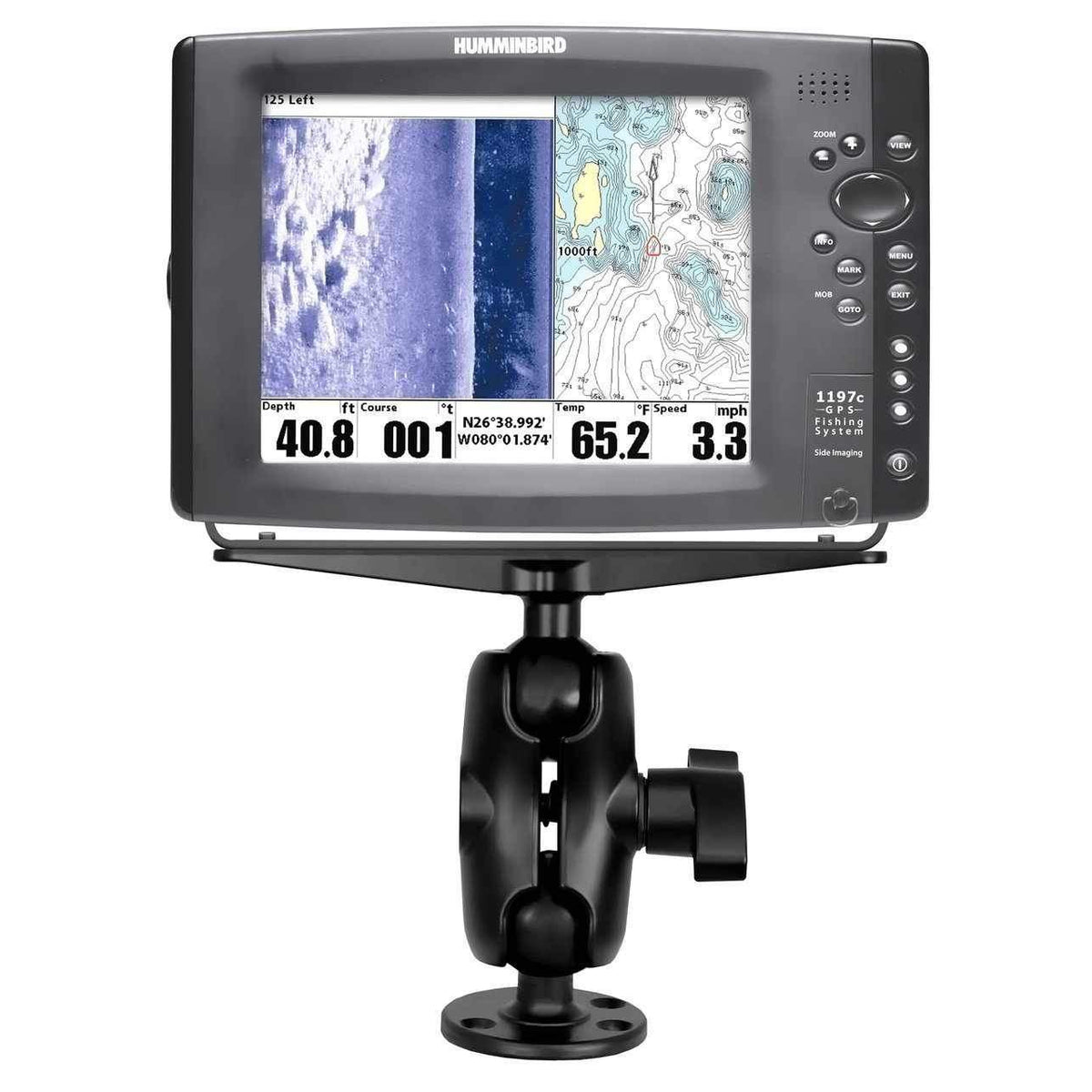 RAM Heavy Duty Marine Mount w Short Arm D (RAM-D-111U-C) - Modest Mounts