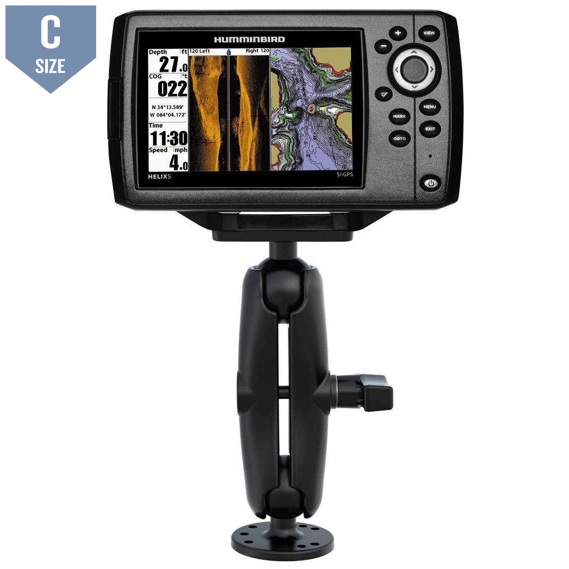 RAM Humminbird Helix 5 Mount 1.5" (RAM-202-153-202U) - Modest Mounts