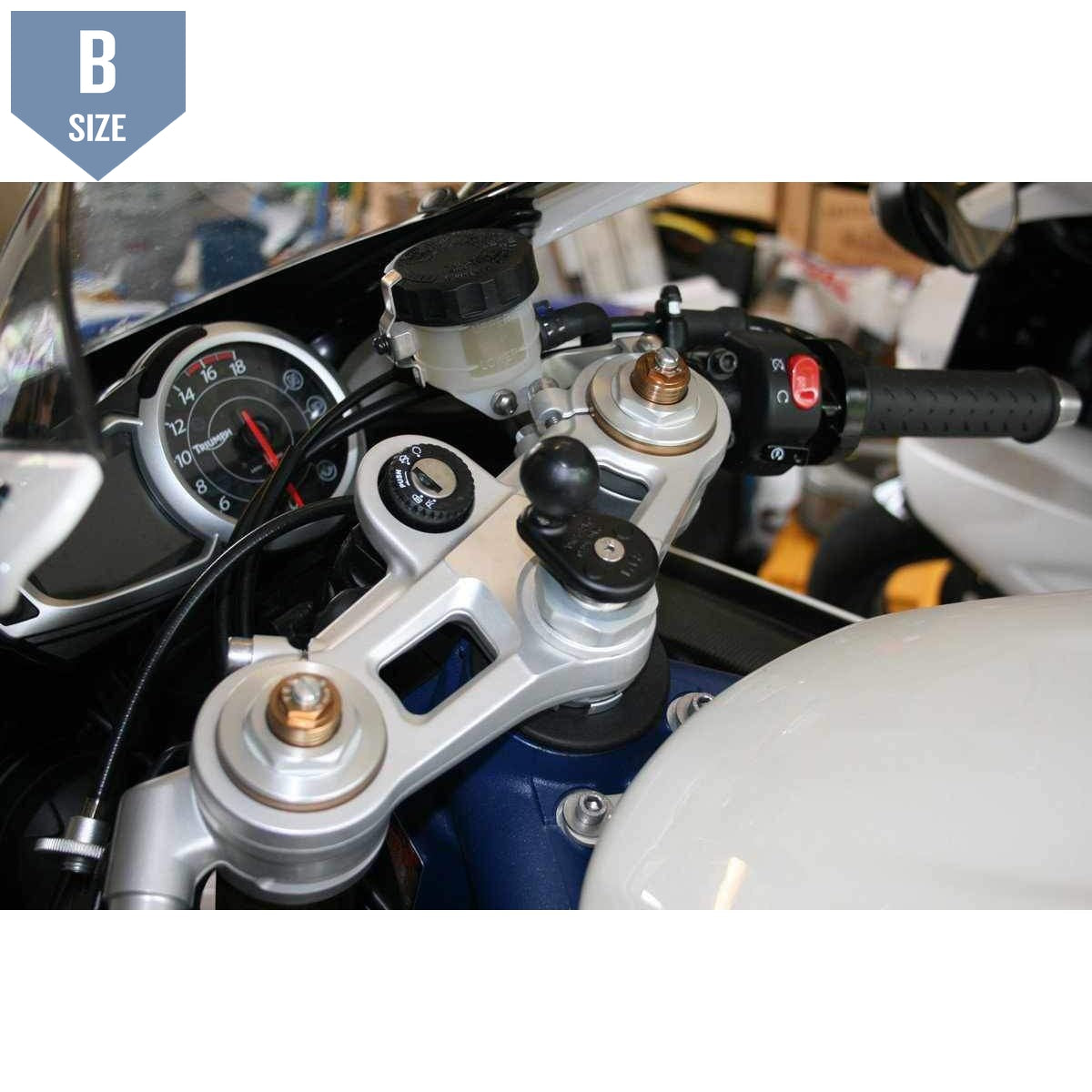 RAM Motorcycle Fork Stem Base w 1" Ball (RAM-B-342U) - Modest Mounts