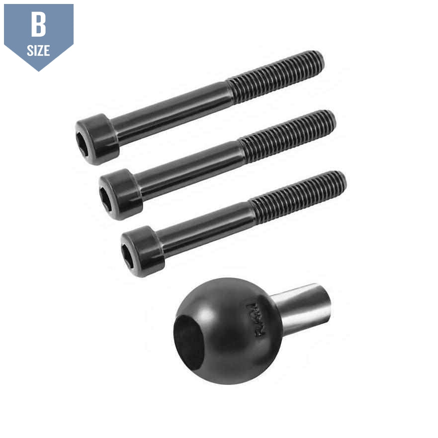 RAM Motorcycle Handlebar Clamp Base w M8 Bolts (RAM-B-367U) - Modest Mounts