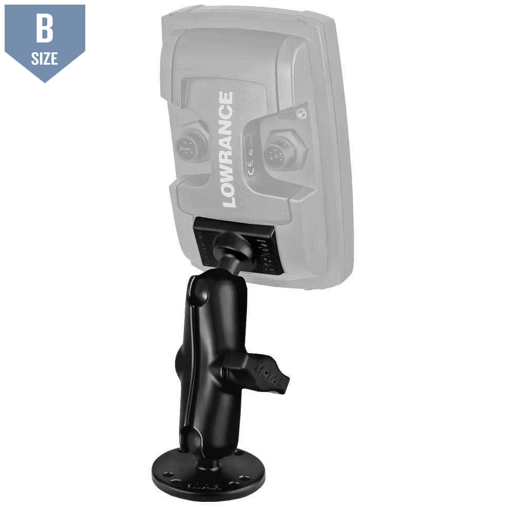 RAM Mount for Lowrance Elite-4 & Mark-4 Fishfinders (RAM-B-101-LO11) - Modest Mounts