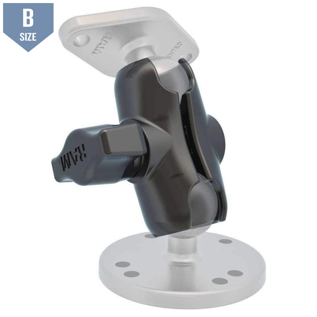 RAM Short Double Socket Clamp Arm B Size (RAM-B-201U-A) - Modest Mounts